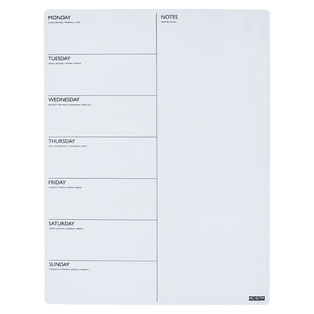 Magnetische planner Desq week 40x30cm magnetisch