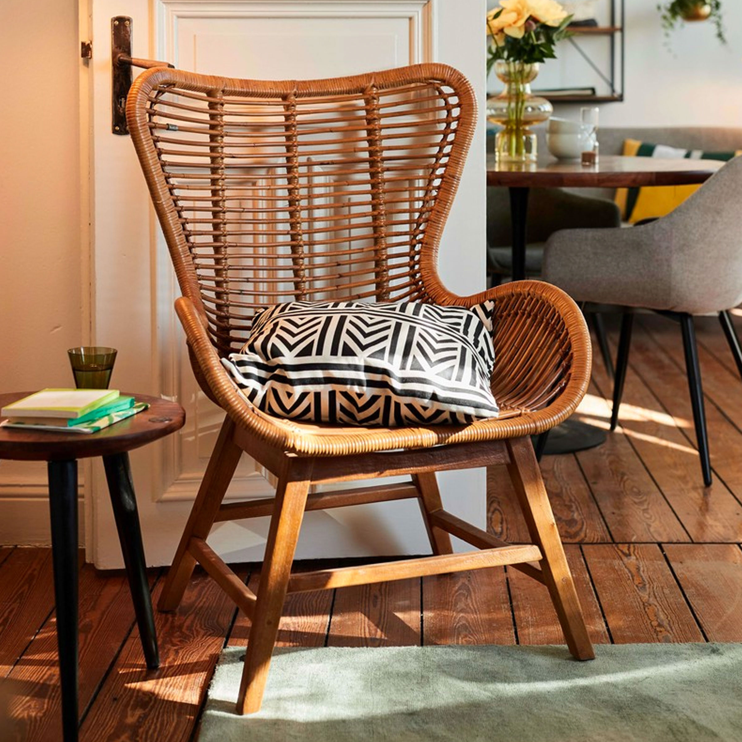 Tom Tailor Fauteuil Abdel Teakhout en rotan - Bruin