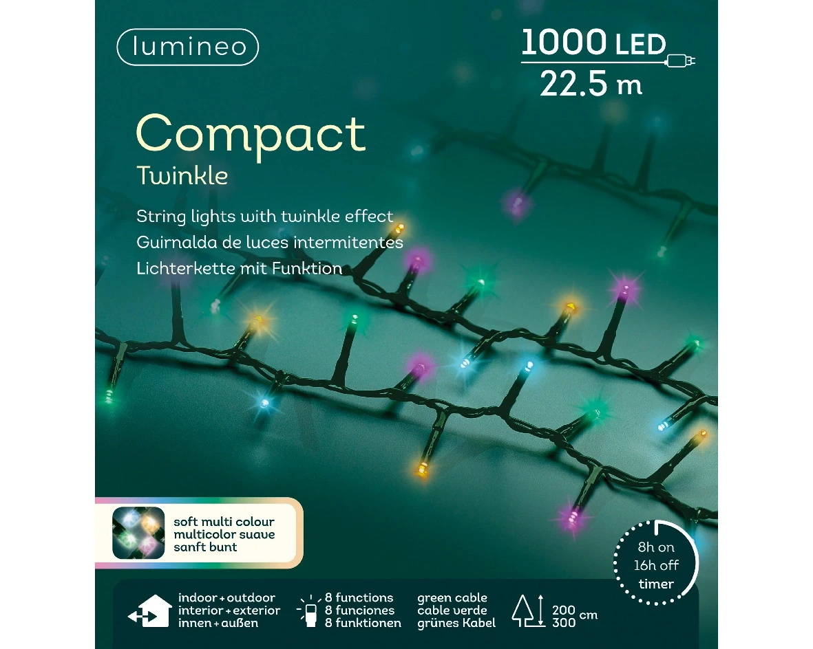 Lumineo compact 1000Led 22.5m soft multi colour