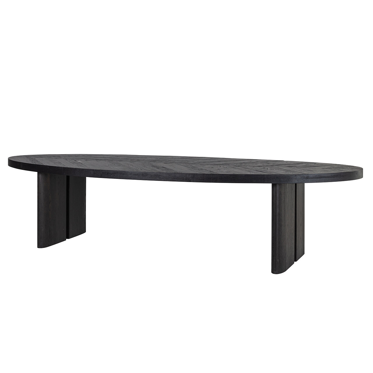 Richmond Ovale Eettafel Lilly Eiken, 330 x 120cm - Zwart - Ovaal