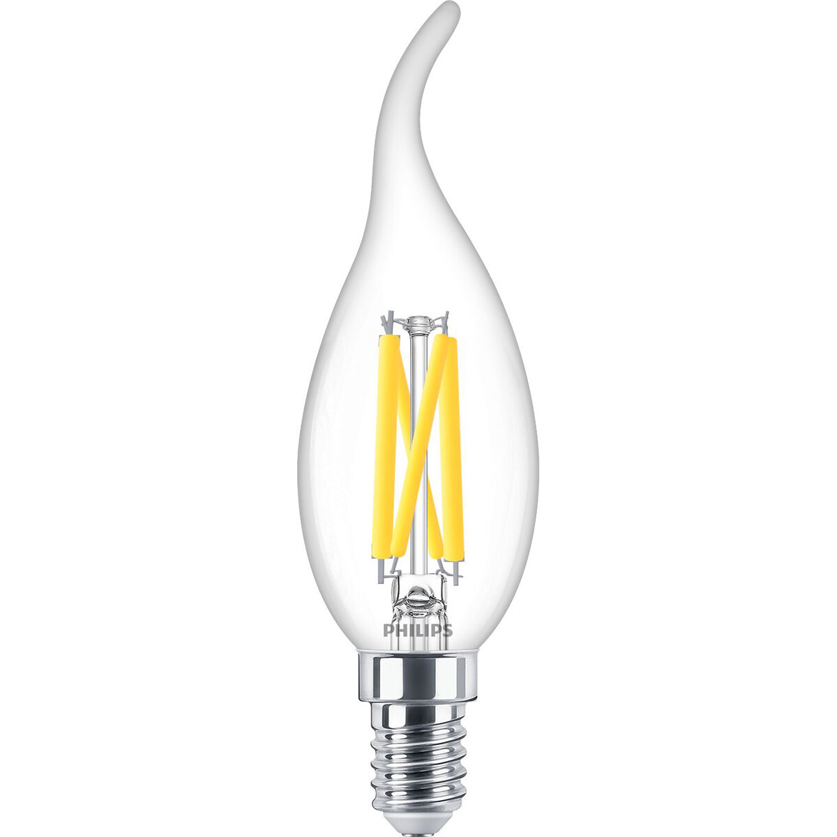 PHILIPS - LED Lamp E14 - MASTER LED E14 Gebogen-Tip Kaars Filament Helder 3.4W 470lm - 922-927 Dim to Warm 2200K-2700K - Beste Kleurweergave - Dimbaar | Vervangt 40W