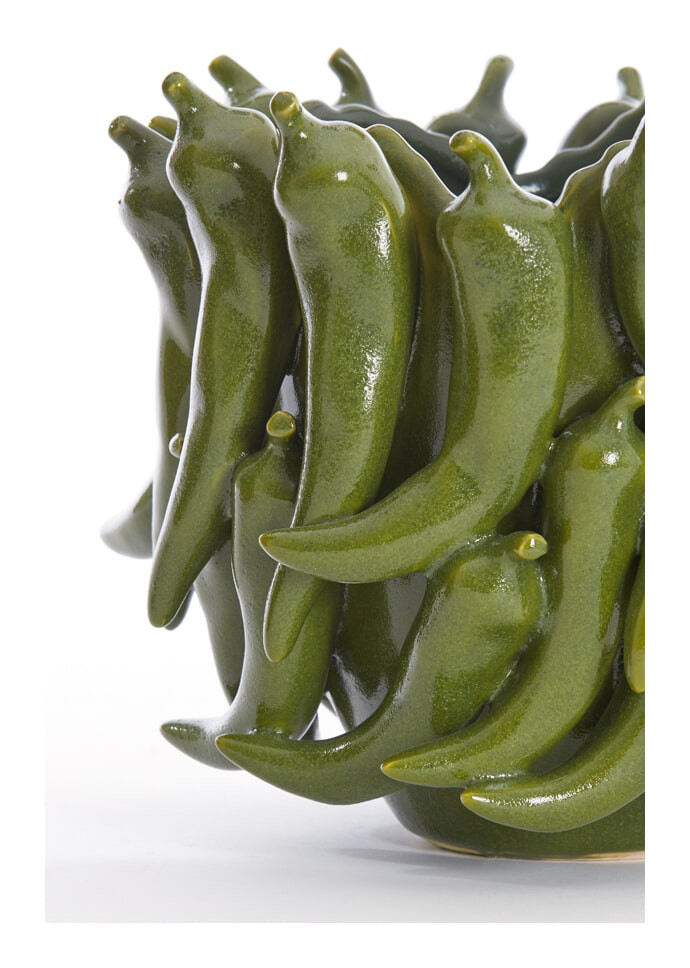 Light & Living Vaas 'Pepper' Keramiek, 20cm, kleur Donkergroen