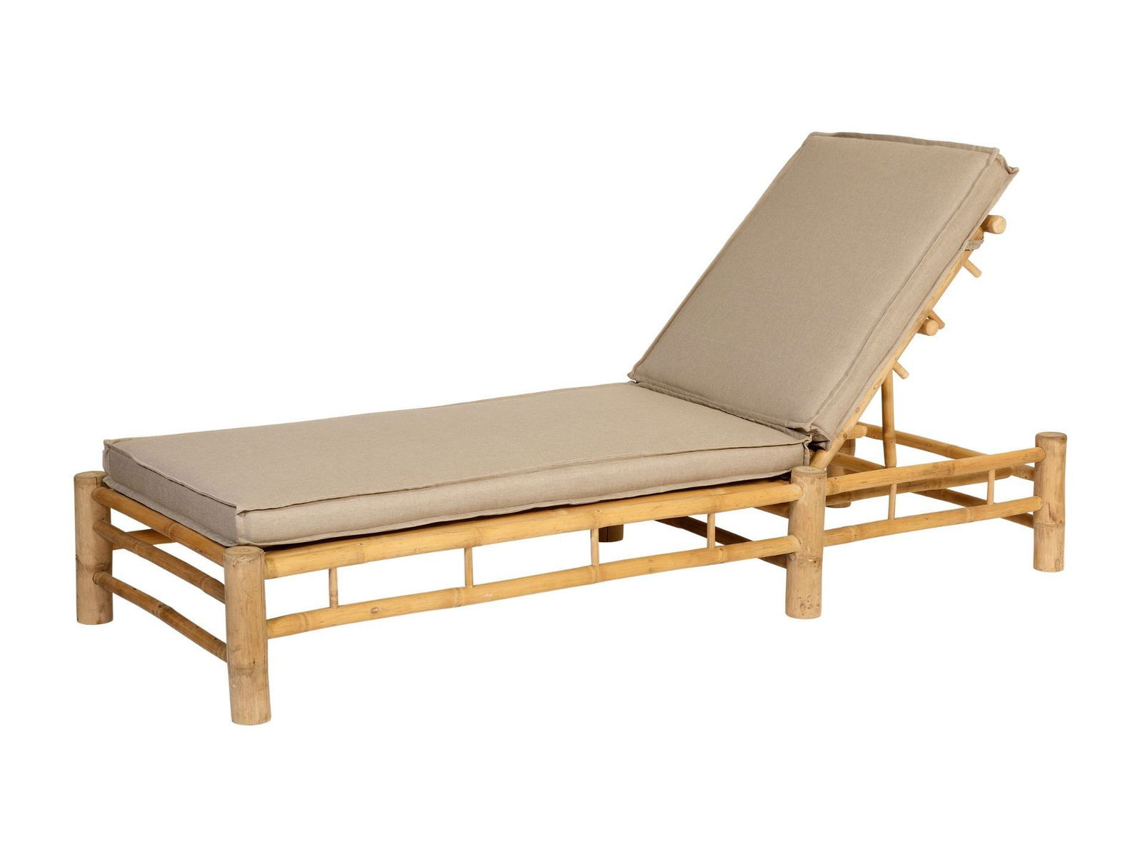 Bamboo Sunlounger Taupe - Exotan