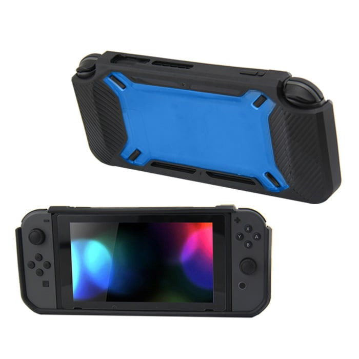 Hard Case Cover voor Nintendo Switch Beschermhoes - Rubber Touch Zwart -Blauw