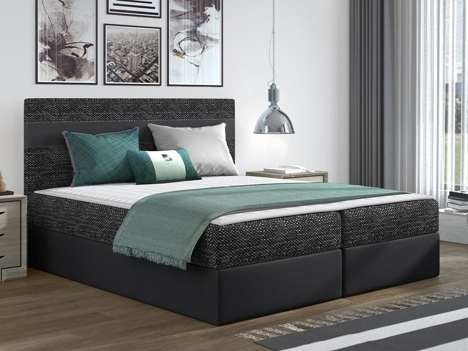 Boxspring MODUS 180x200 cm zwart/donkergrijs