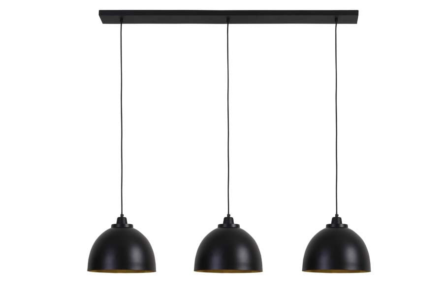 Light & Living Hanglamp 'Kylie' 3-Lamps, mat zwart-goud