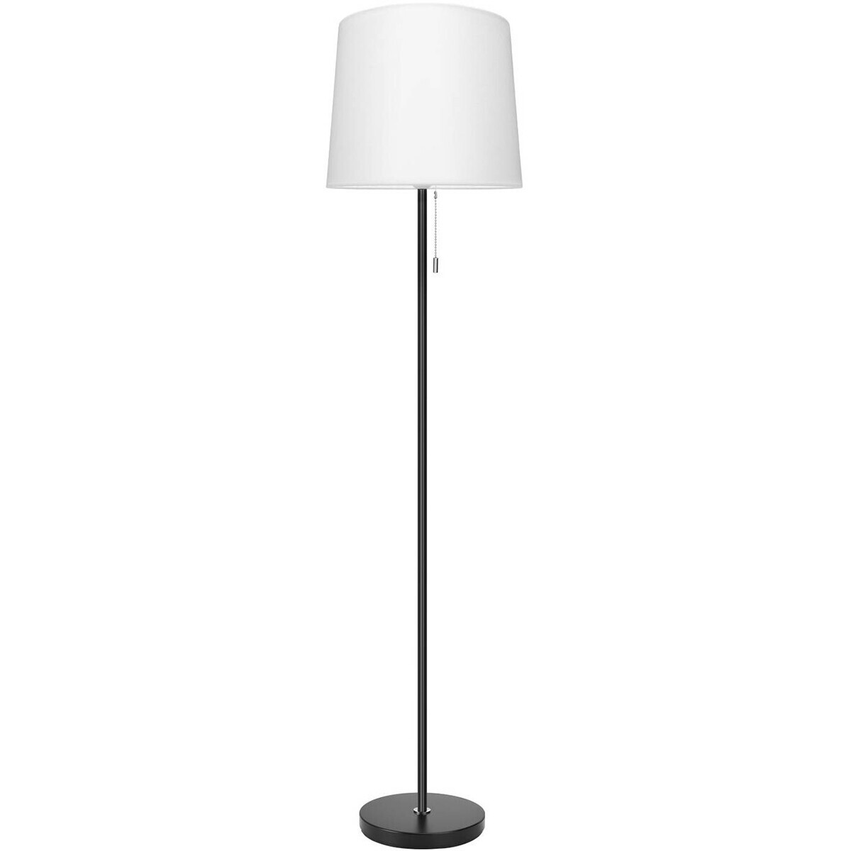 LED Vloerlamp - Aigi Rosa - E27 Fitting - Rond - Mat Zwart/Wit - Aluminium