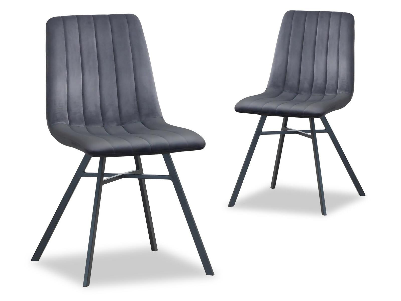 Set van 4 stoelen ELVITA antraciet grijs