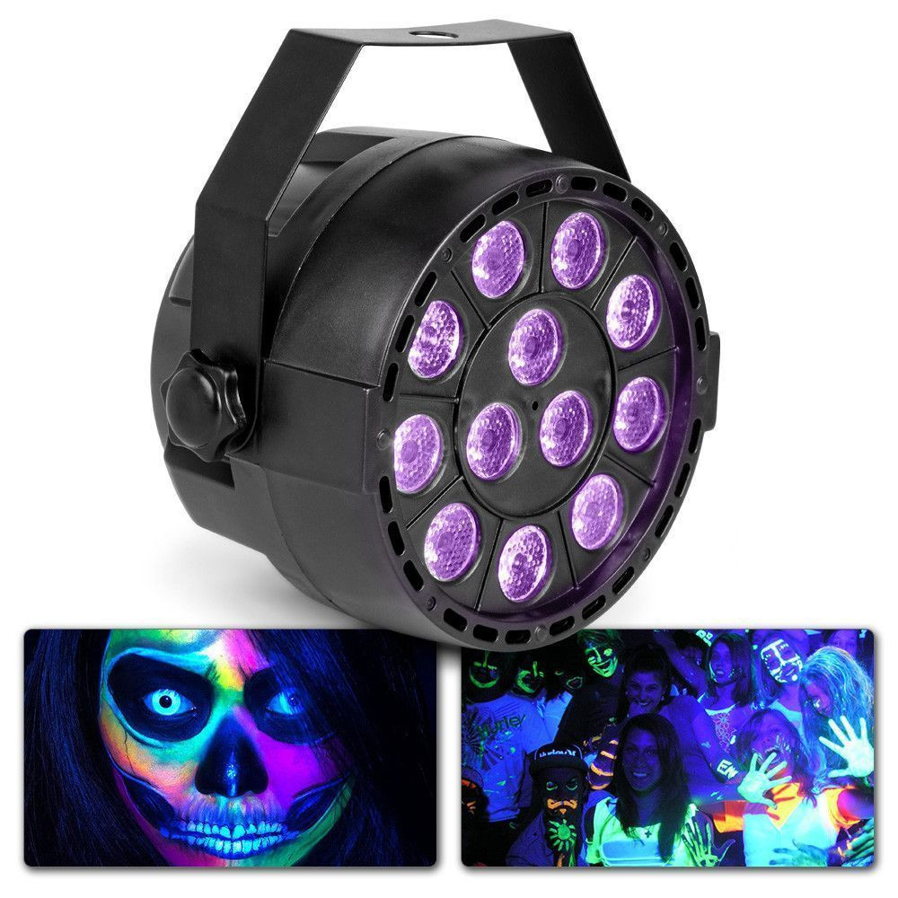 MAX Blacklight PartyPar met 12x 1W UV LED&apos;s en DMX