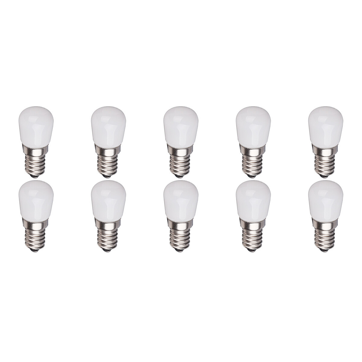 LED Lamp 10 Pack - Aigi Santra - 1.5W - E14 Fitting - Warm Wit 3000K - Mat Wit - Glas