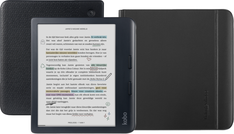 Kobo Libra Colour Zwart + Notebook Sleep Cover Zwart