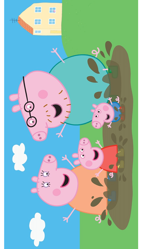 Peppa Pig strandlaken modder 70 x 140 cm