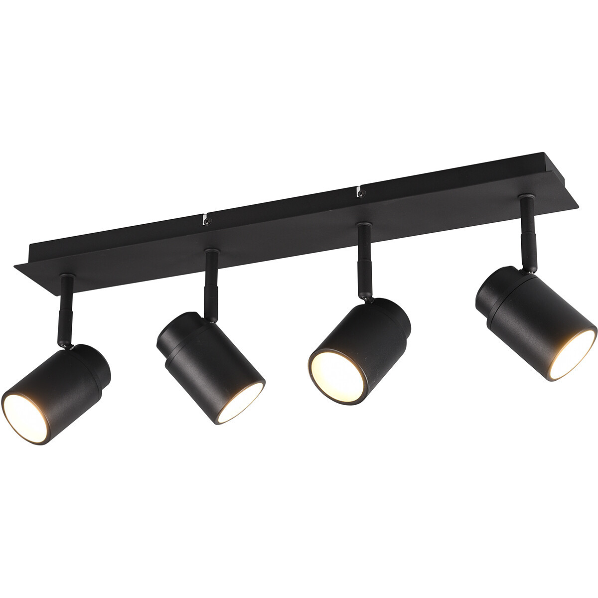 LED Plafondspot - Trion Artion - GU10 Fitting - Spatwaterdicht IP44 - Rechthoek - Mat Zwart - Aluminium