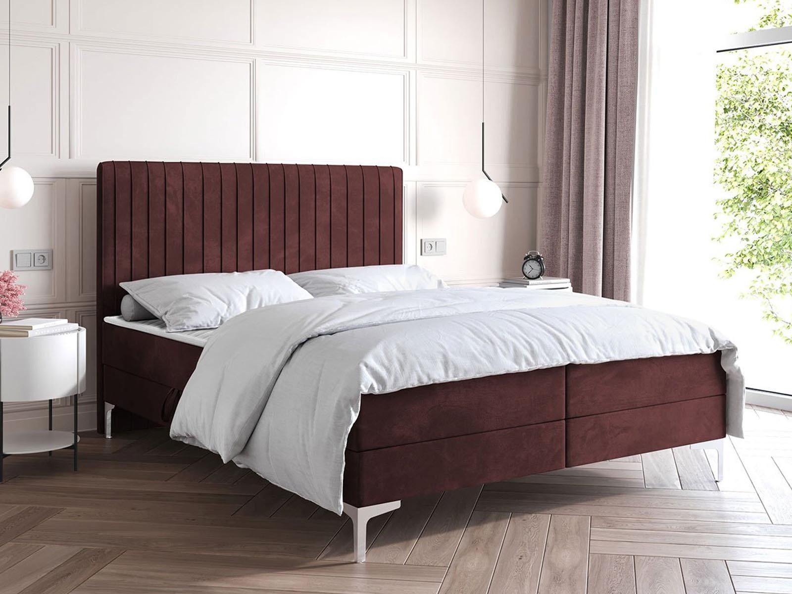 Boxspring PRIMUS 140x200 cm bordeaux