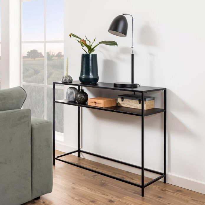 Bendt Sidetable Lua metaal 100cm - Zwart