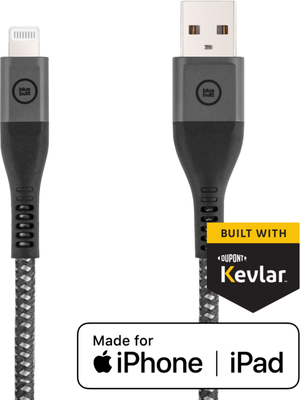 BlueBuilt Usb A naar Lightning Kabel 1,5m Kevlar Zwart