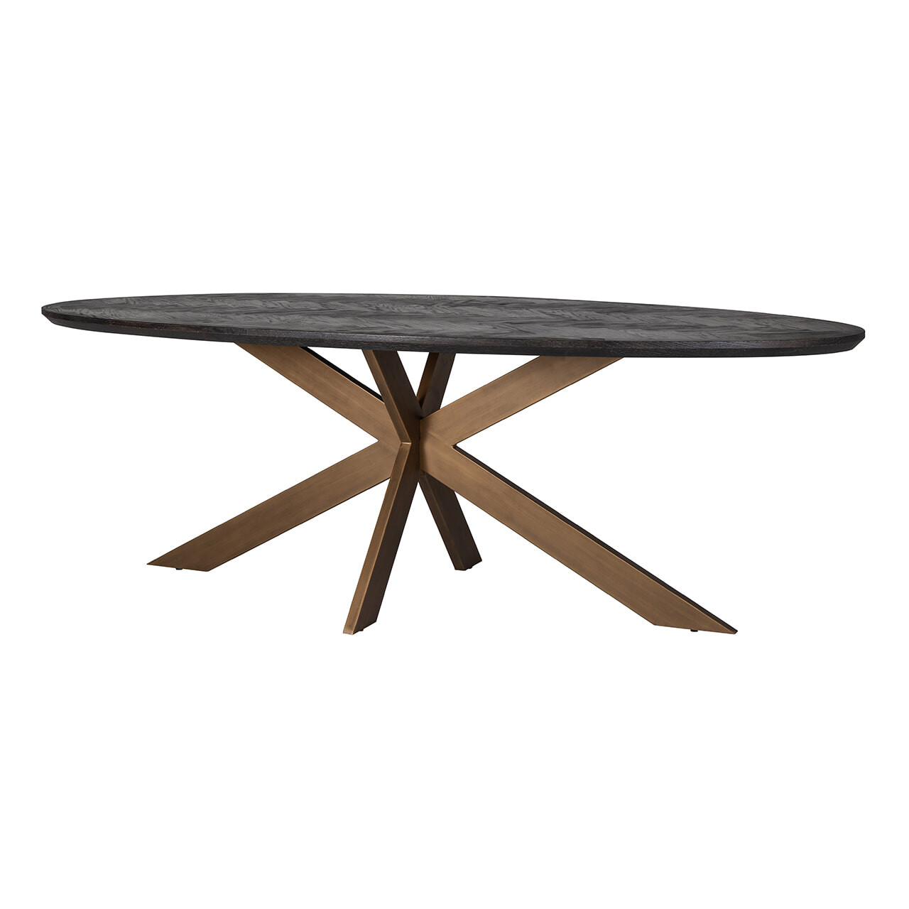 Richmond Ovale Eettafel Blackbone 230 x 100cm, Brushed Gold - Zwart - Ovaal