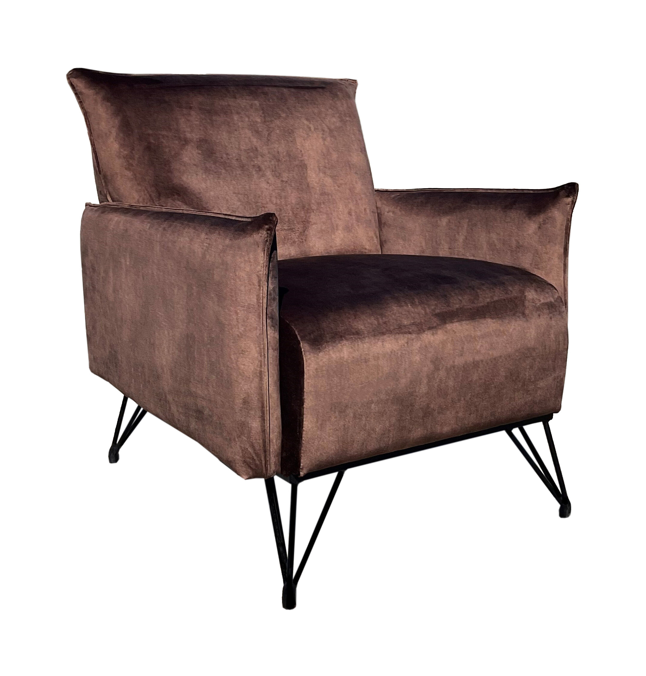 Livingfurn Fauteuil Noah Velvet - Bruin