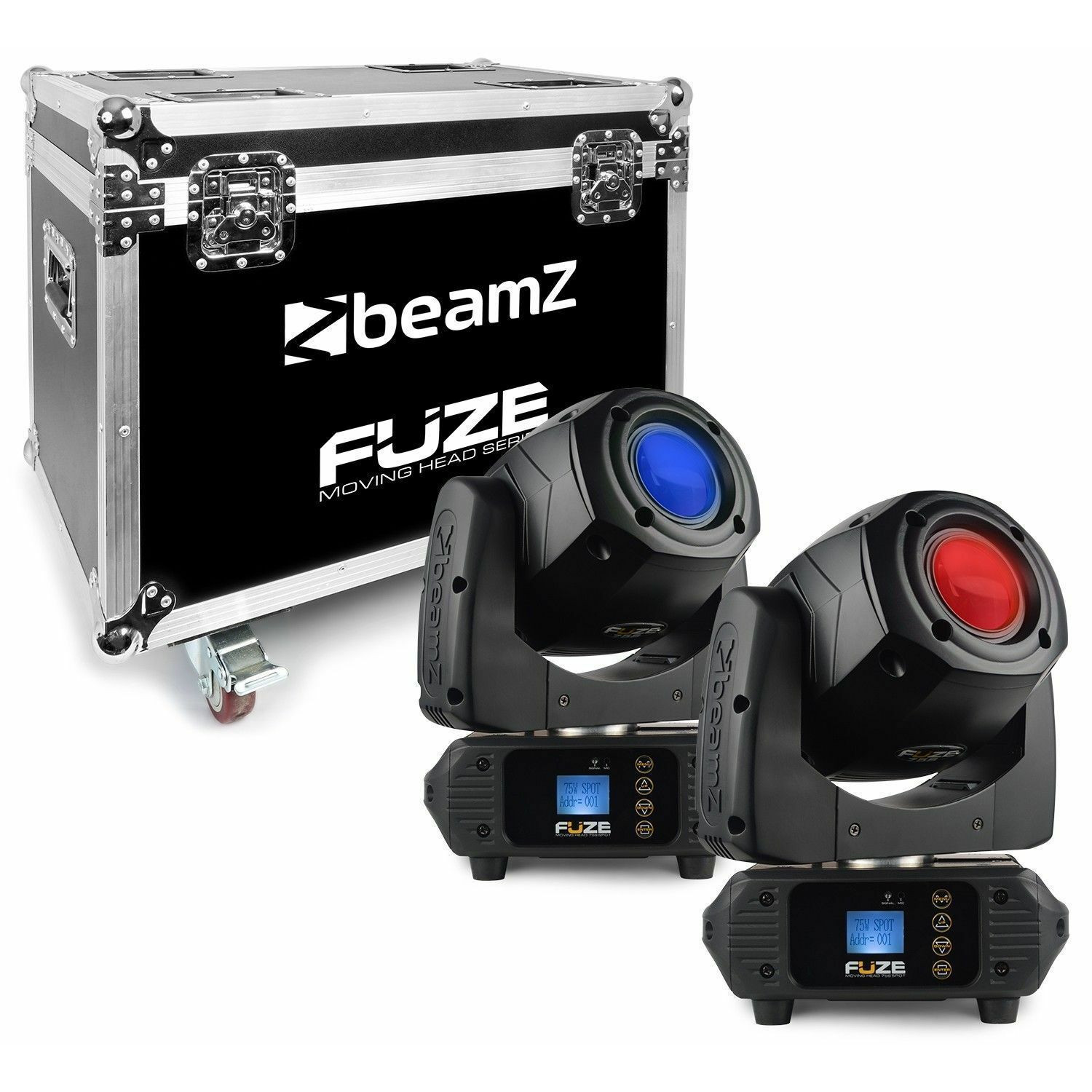 Retourdeal - BeamZ FUZE75S Spot set van 2 moving heads in Flightcase