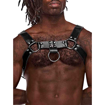 Male Power Ram - Imitation Leather Harness - One Size - Black