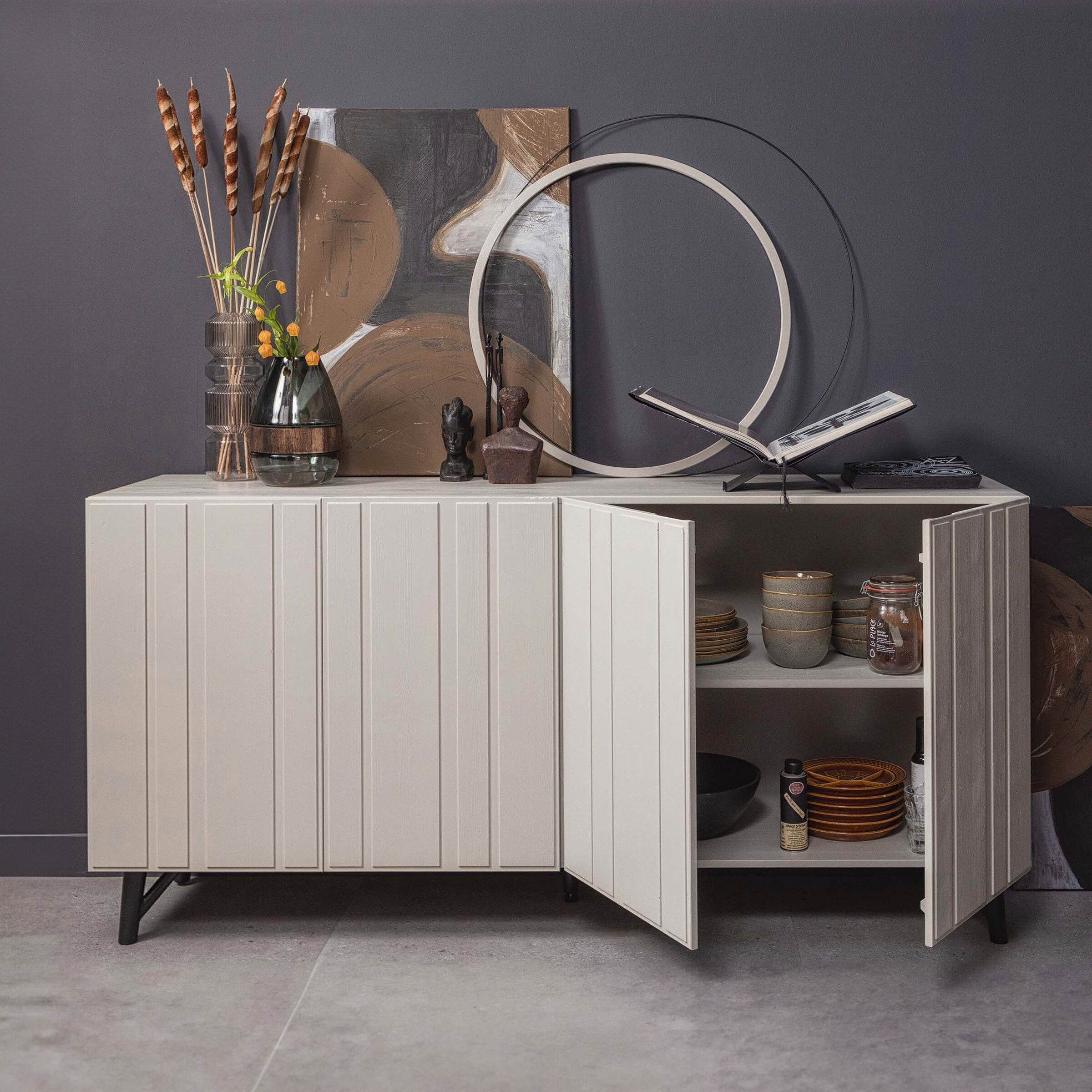 WOOOD Exclusive Dressoir Miller Grenenhout, 181cm - Beige