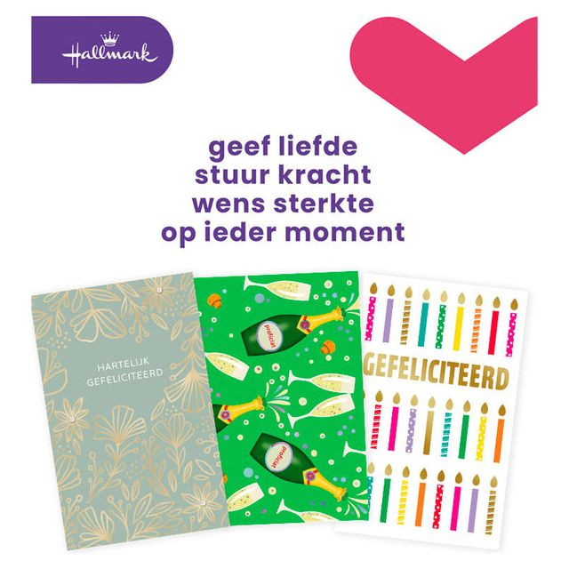 Hallmark navulset wenskaarten, felicitatie, pak van 6 stuks