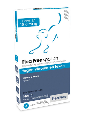 Flea Free Spot-On Hond 10-20 kg 3 x 3 pipetten