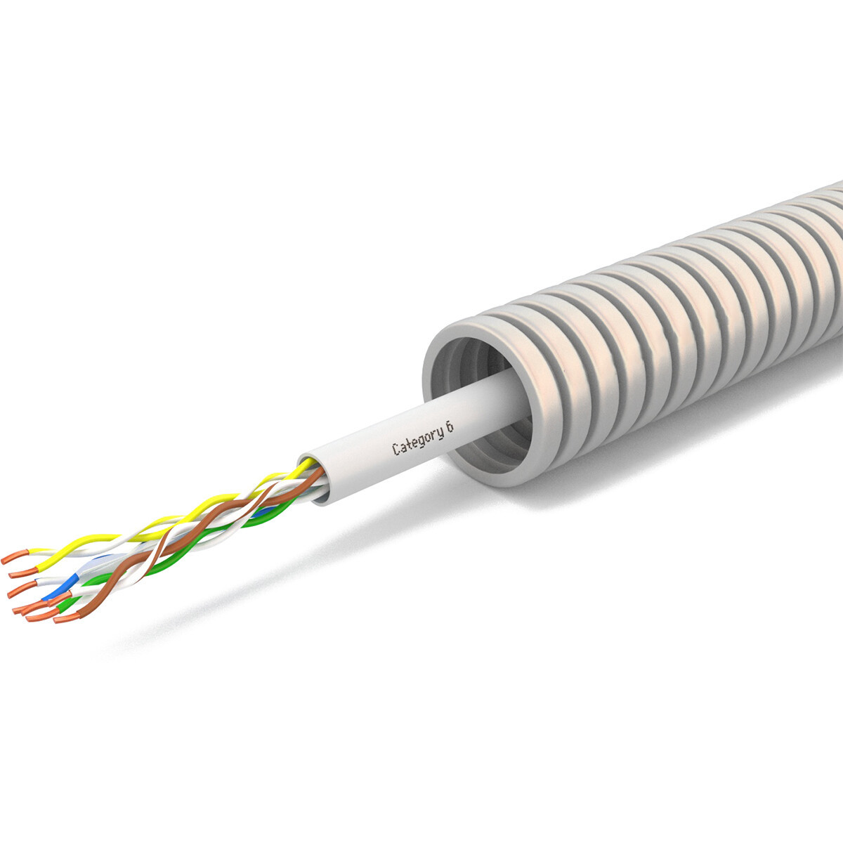 Flexibele Buis met CAT6 - Voorbedrade Flexbuis - 1x UTP CAT6 U/UTP - 16mm - 100 Meter