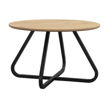 Eettafel Brigitte rond - naturel/zwart - 75Ø120 cm - Leen Bakker