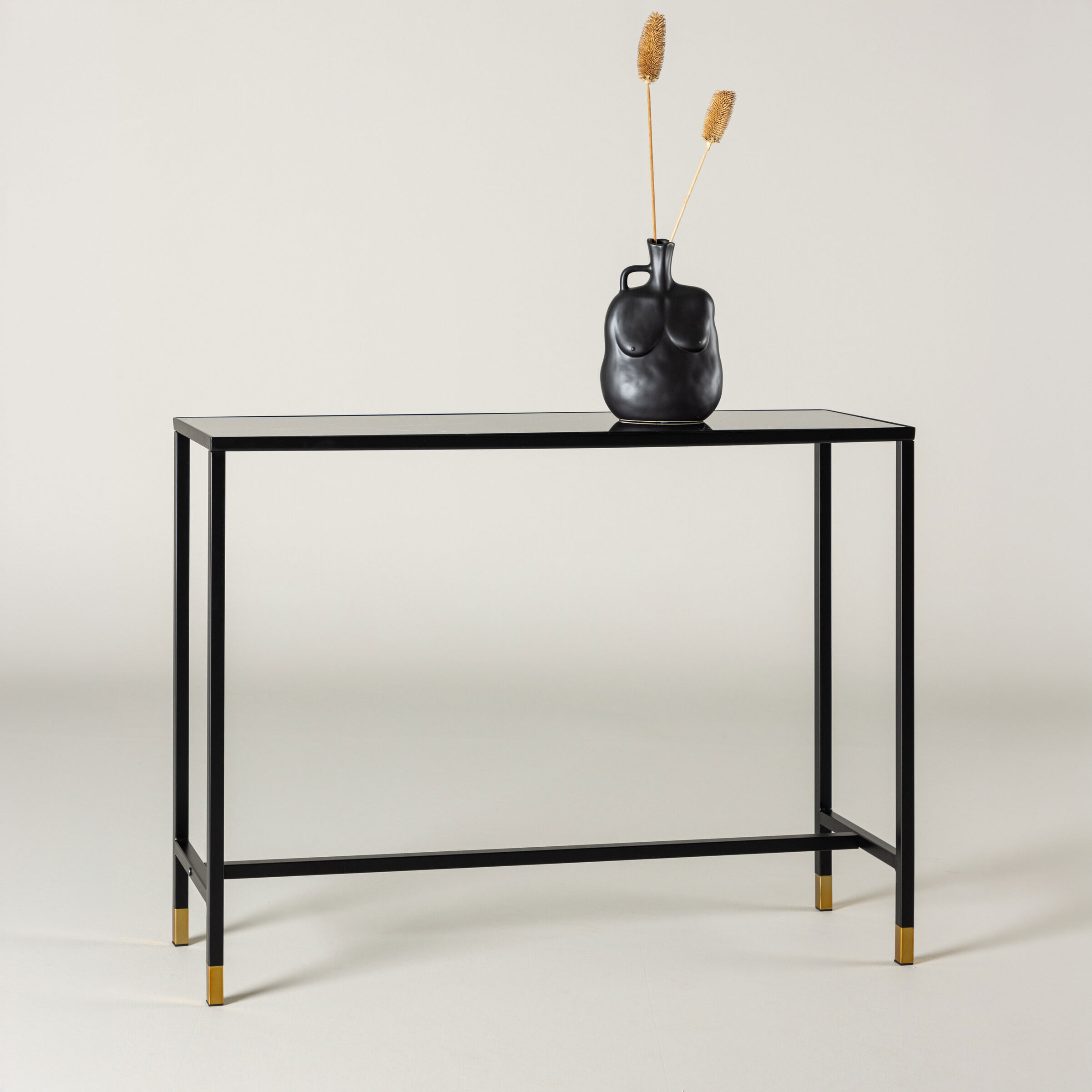 Nohr Sidetable Shaindy Marmerlook, 100cm - Zwart