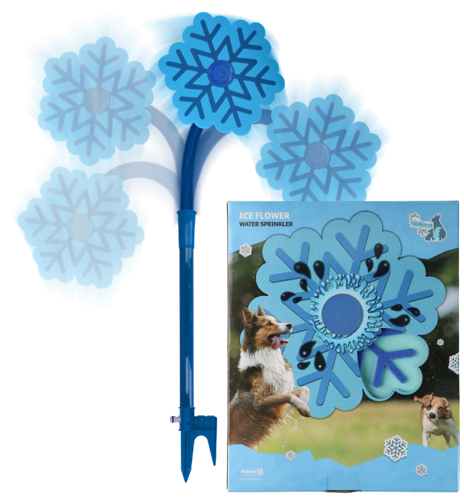 Coolpets ice flower watersproeier blauw hondenspeelgoed