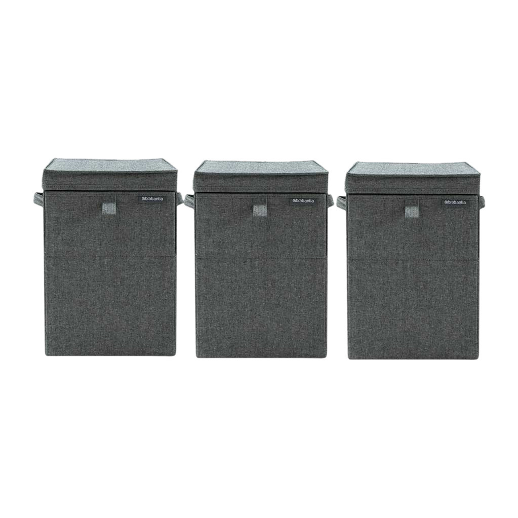 Brabantia 3 Wasboxen - 35 Liter Per Box - Pepper Black