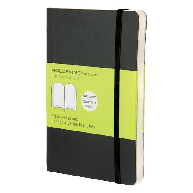 Moleskine notitieboek, ft 9 x 14 cm, effen, soepele cover, 192 bladzijden, zwart