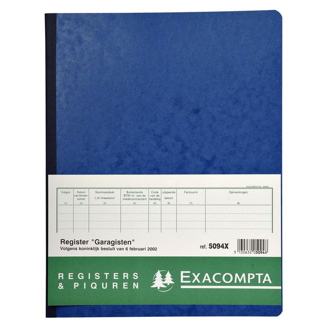 Exacompta register garagist en pomphouder, ft 32 x 25 cm, Nederlandstalig