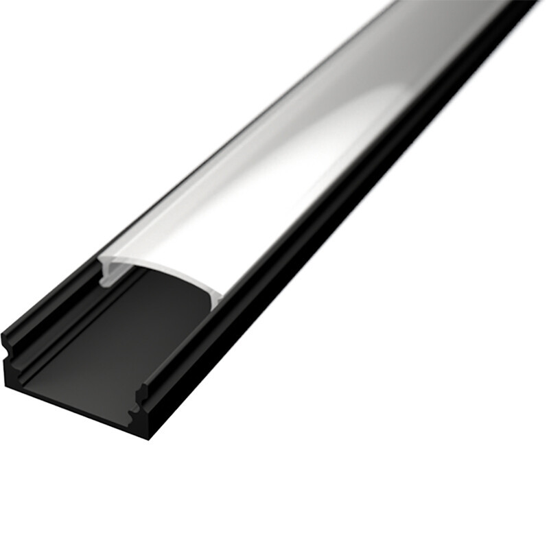 LED Strip Profiel - Velvalux Profi - Zwart Aluminium - 1 Meter - 17.4x7mm - Opbouw