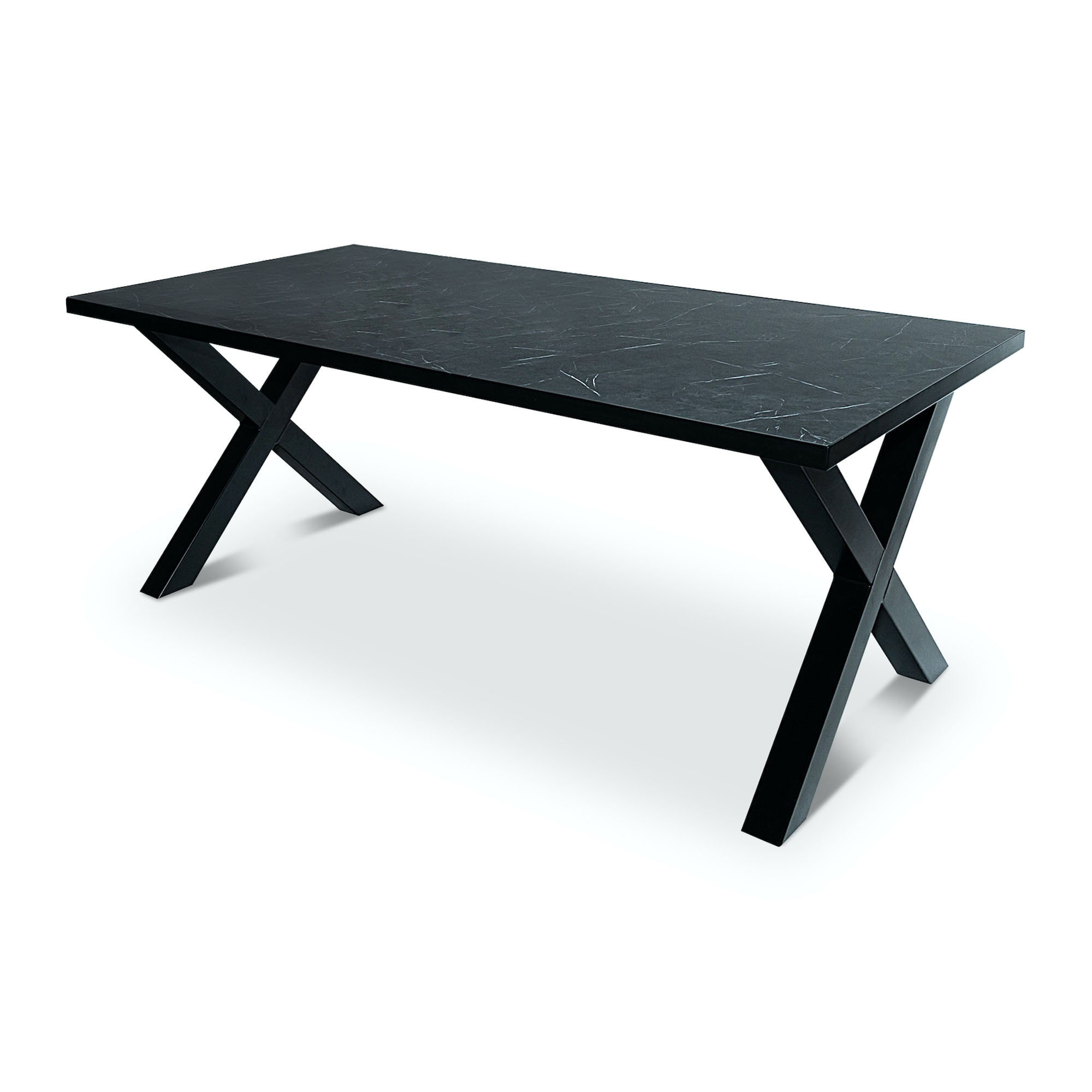 Stalux Eettafel Roos - zwart / zwart marmer