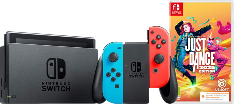 Nintendo Switch Rood/Blauw + Just Dance 2025