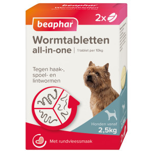 Beaphar Wormmiddel all-in-one (2,5 - 20 kg) hond 4 tabletten