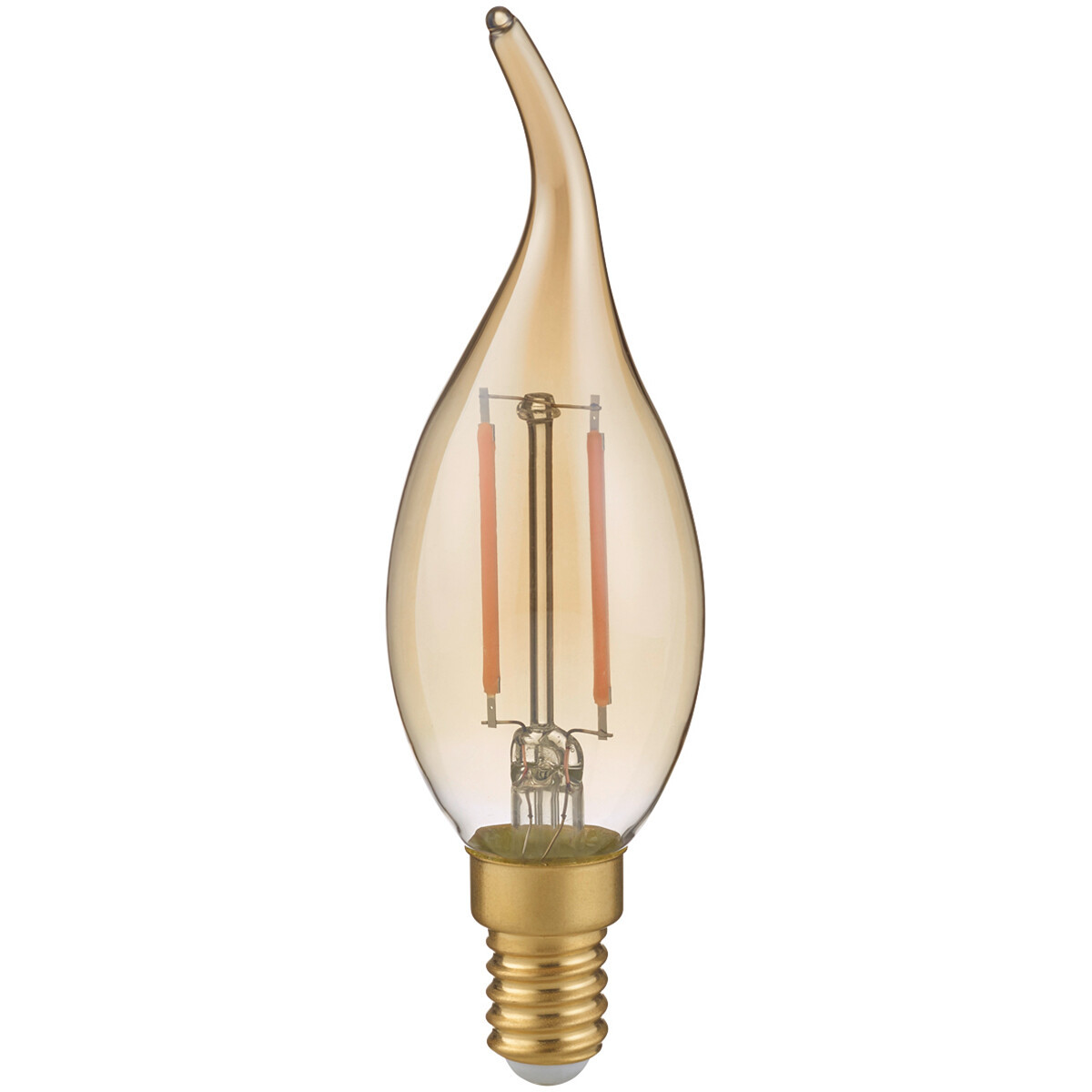 LED Lamp - Kaarslamp - Filament - Trion Kirza - E14 Fitting - 2W - Warm Wit-2700K - Amber - Glas