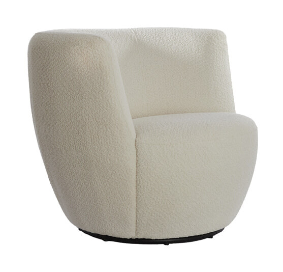 Light & Living Draaibare Fauteuil Senja Bouclé - Wit