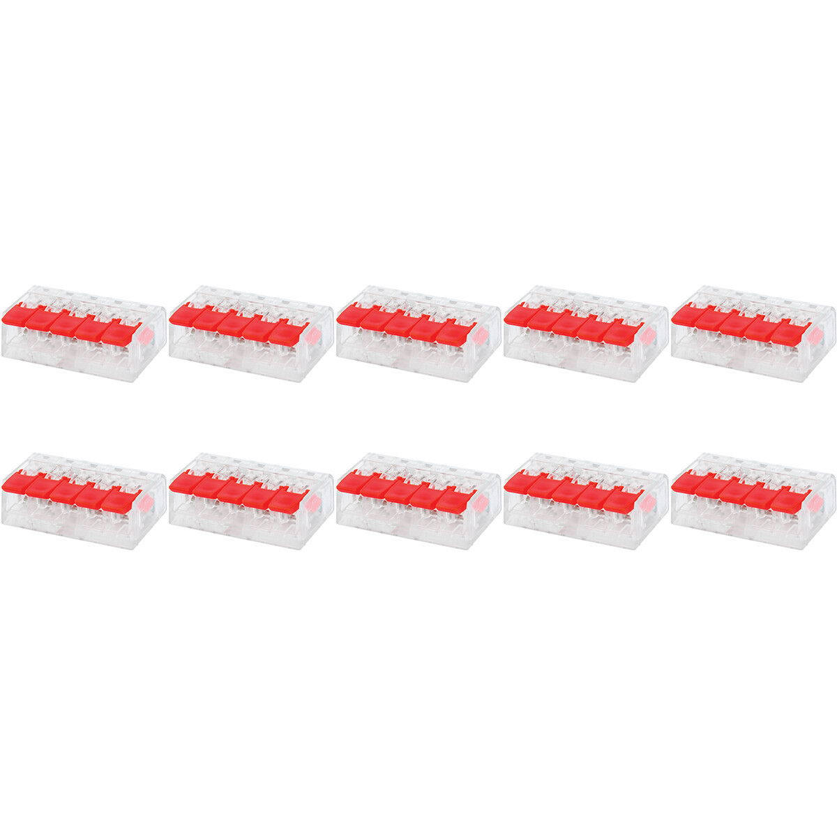 Lasklem Slim Set 10 Stuks - 5 Polig met Klemmetjes - Rood