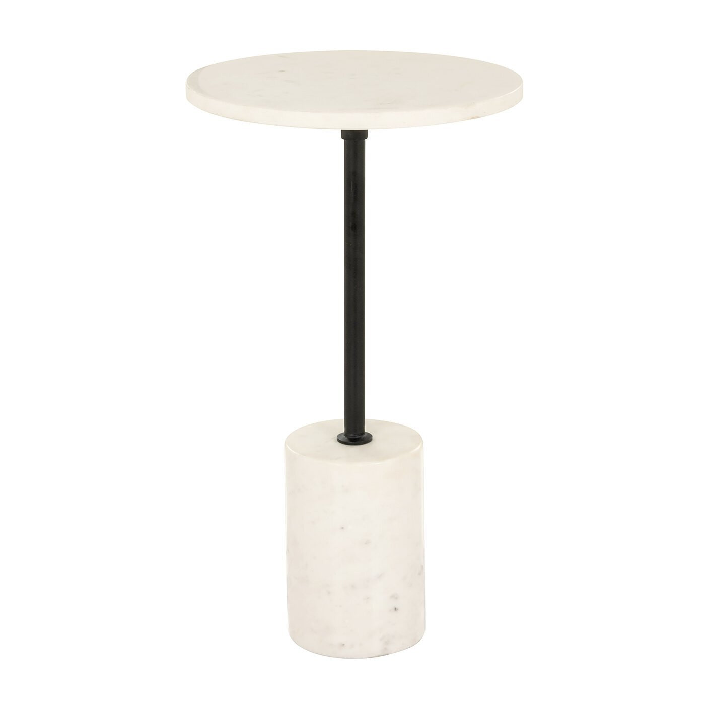 Richmond Ronde Bijzettafel Misty Marmer, 30cm - Wit