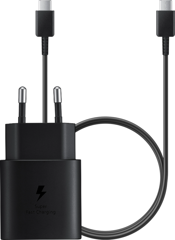 Samsung Super Fast Charging Oplader 25W + Usb C Kabel 1m Kunststof Zwart