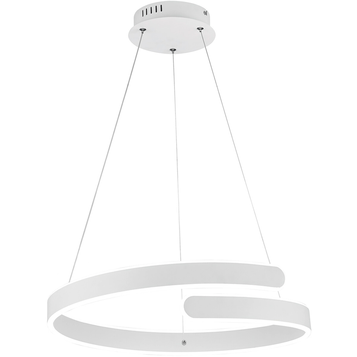 LED Hanglamp - Hangverlichting - Trion Prigon - 37W - Natuurlijk Wit 4000K - Dimbaar - Rond - Mat Wit - Aluminium