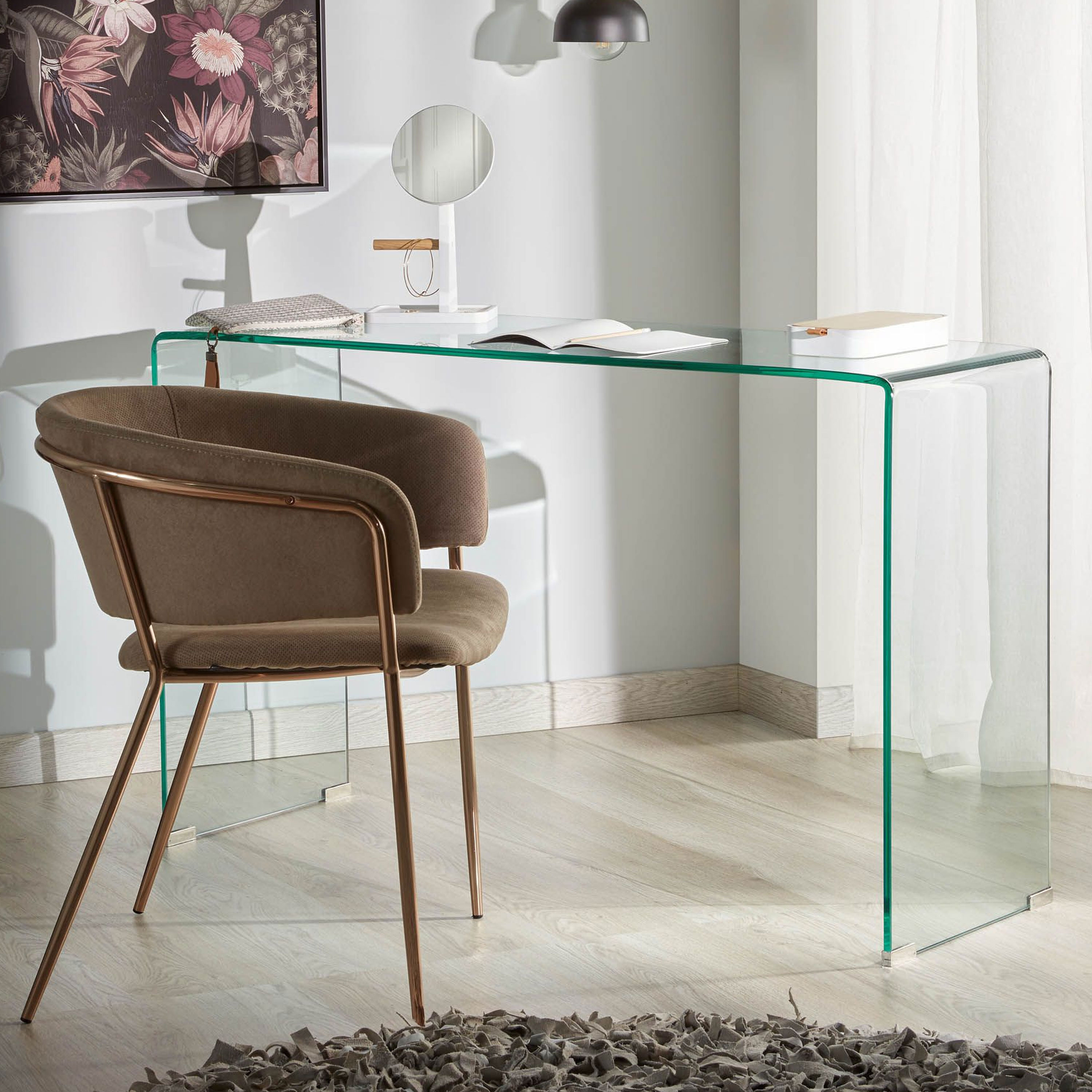 Kave Home Glazen Sidetable Burano, 125 x 40 cm - Transparant