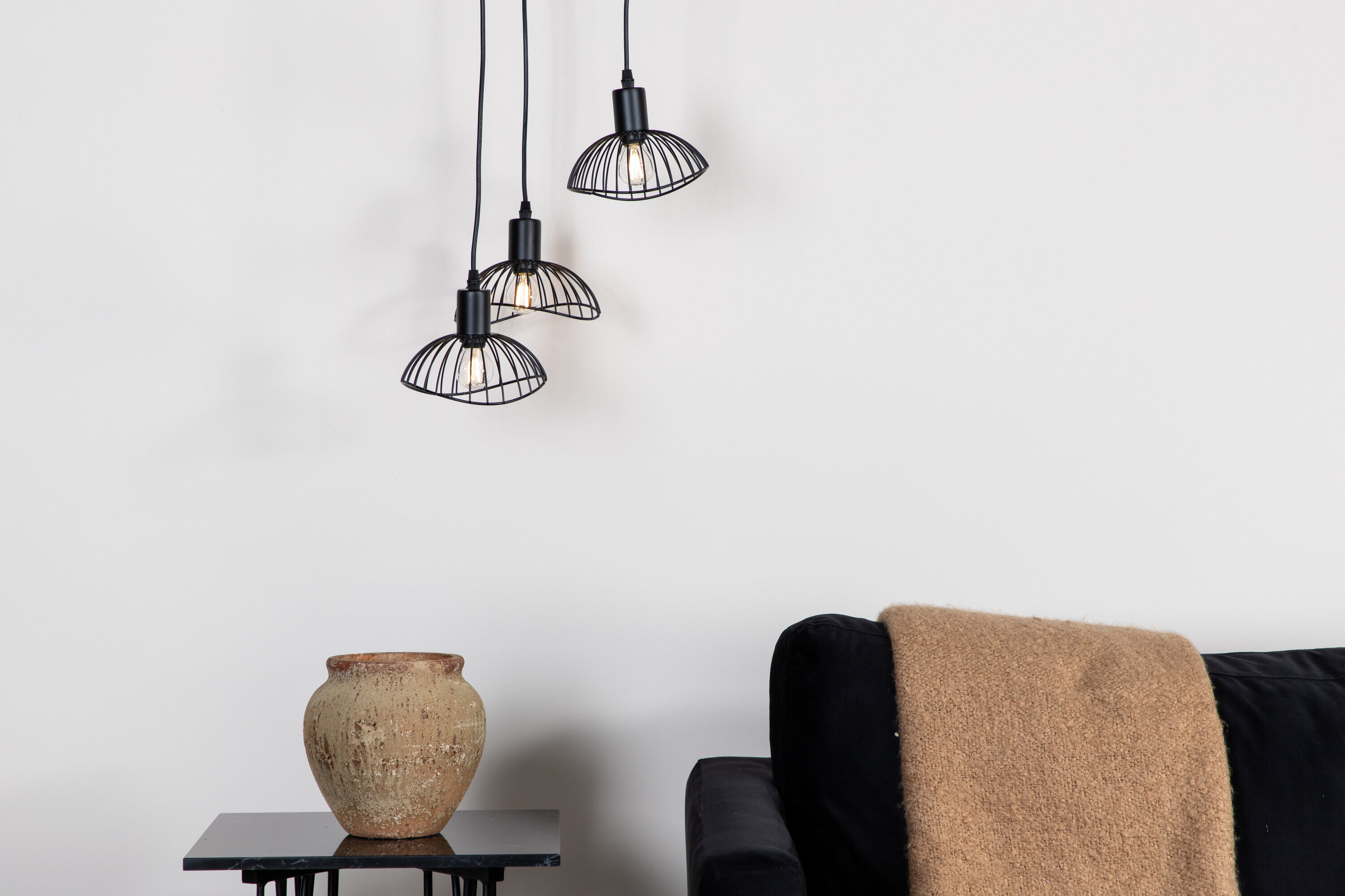 Nohr Hanglamp Janay 3-lamps - Zwart