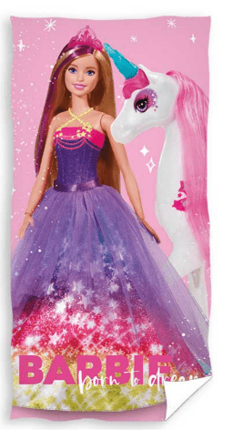 Barbie strandlaken roze 70x140cm