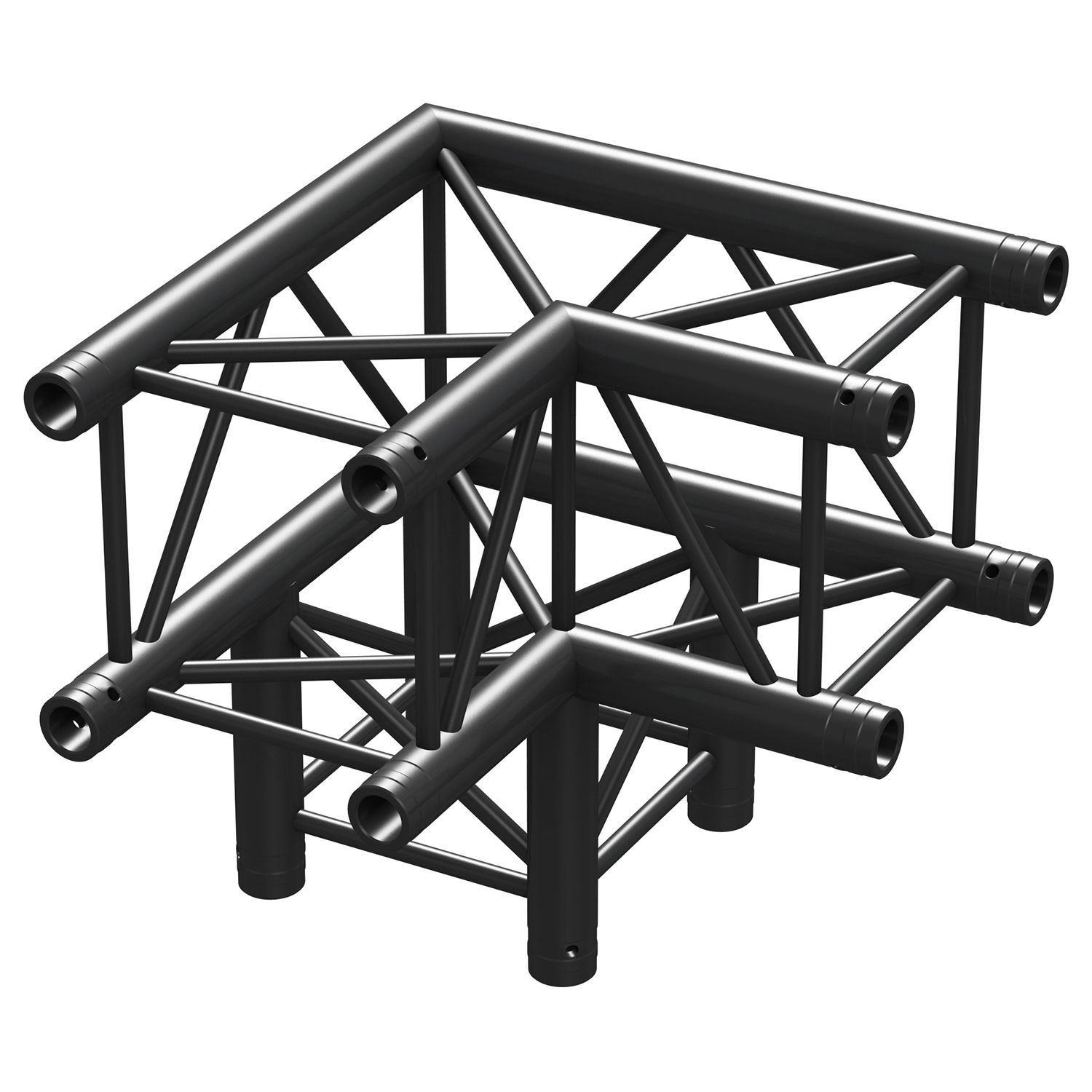 BeamZ Truss P30-C30B vierkante truss zwart 90° 3-weg hoek