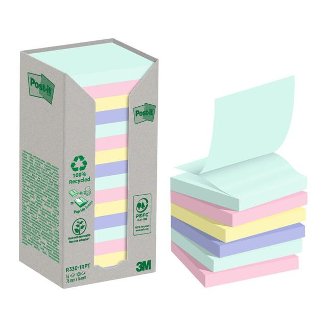 Memoblok 3m post-it z-note r330 76x76mm recycle