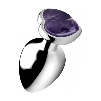 XR Brands Amethyst Heart - Butt Plug - Large